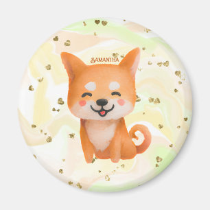 Aimant Shiba Inu souriant mignon