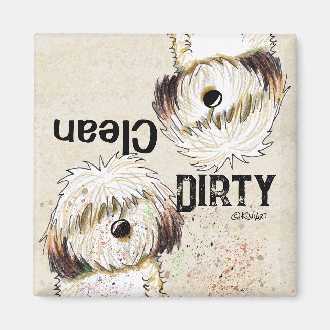 Aimant Shih Tzu Clean Lave-vaisselle magnétique (Devant)