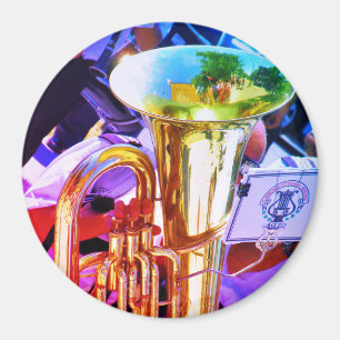 Aimant Shiny Tuba Slanted Perspective Brass Band