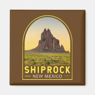 Aimant Shiprock Nouveau-Mexique Retro Emblem Art Vintage