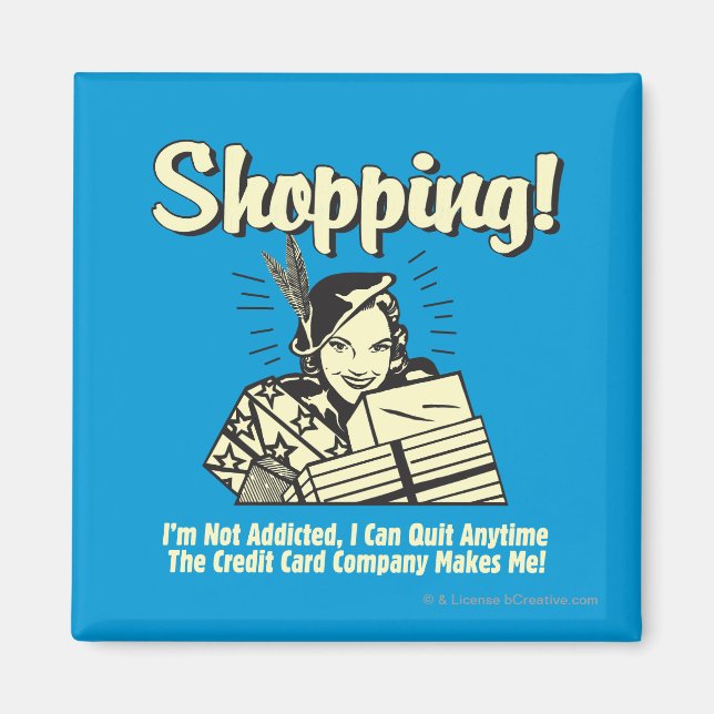 Aimant Shopping : Je ne suis pas accro (Devant)