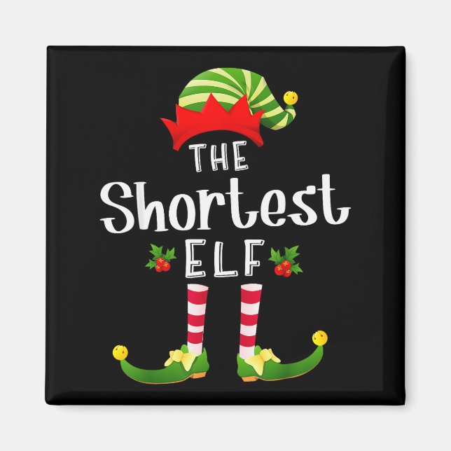 Aimant Shortest Christmas Elf Matching Pajama X-mas Party (Devant)