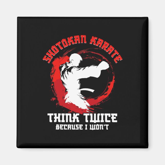 Aimant Shotokan Karate Praticien Penser Deux Fois Shotoka (Devant)