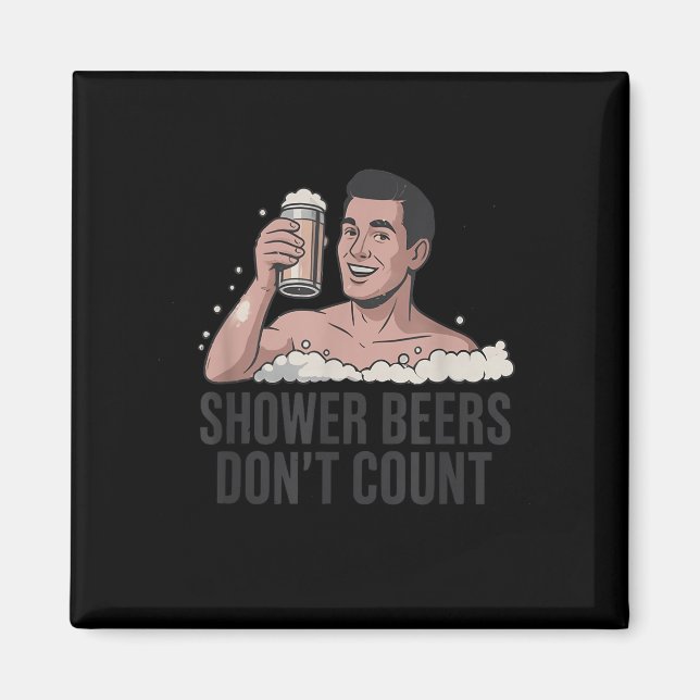 Aimant Shower Beers Don’t Count Funny Beer Lover Retro  (Devant)
