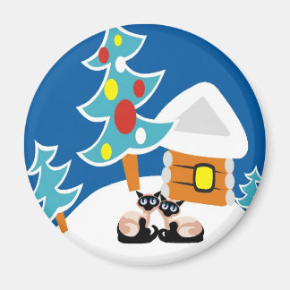 Aimant Siamese Cats Holiday