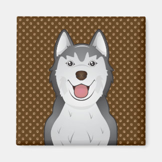 Aimant Sibérien Husky Chien pattes de dessin