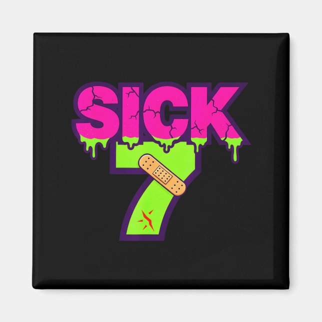 Aimant Sick Seven Meme Tee Six Seven Fun Wordplay Drip  (Devant)