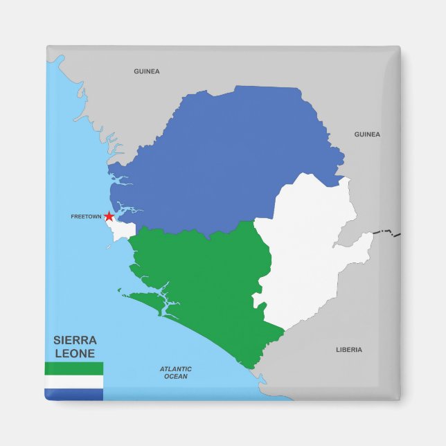 Aimant sierra leone pays carte politique (Devant)