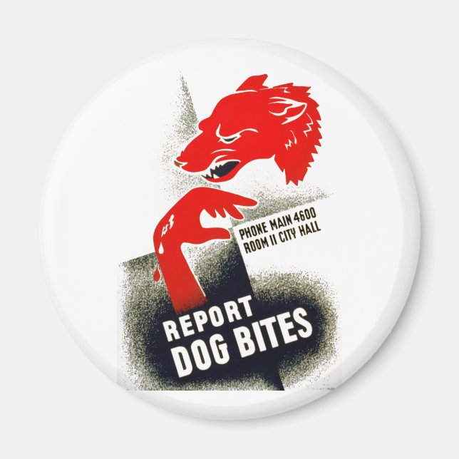 Aimant Signaler les piqûres de chien (Devant)