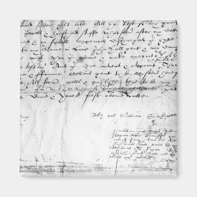 Aimant Signature de William Shakespeare, 1616 (Devant)