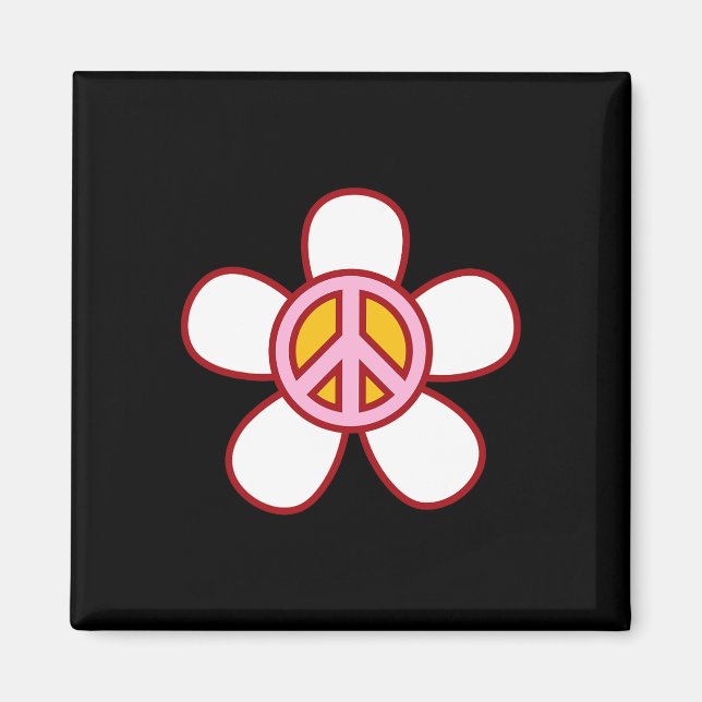 Aimant SIGNE DE PAIX AMOUR 60s les années 70 Super hippie (Devant)