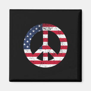 Aimant Signe de paix Drapeau patriotique Usa Paix et Amou