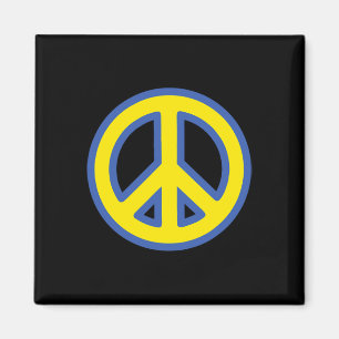 Aimant Signe de paix - Drapeau ukrainien bleu et jaune So