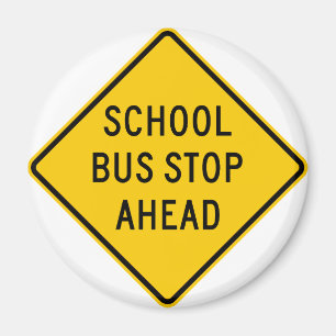 Aimant Signe de route d'arrêt d'autobus scolaire