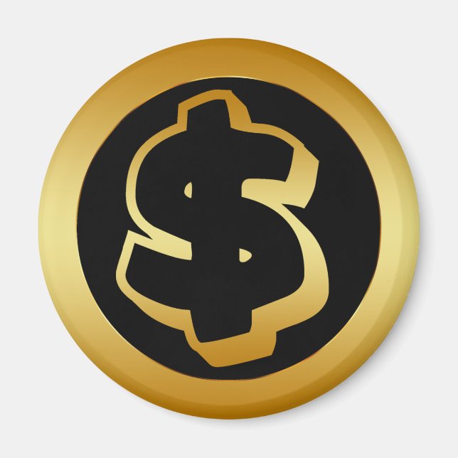 AIMANT SIGNE D'OR DOLLAR (Devant)