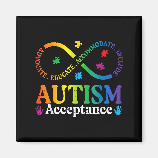 Aimant Signe infini de l'autisme asd sensibilisation acce (Devant)
