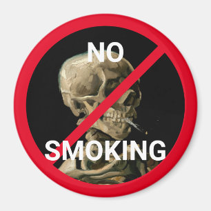 Aimant Signe non-fumeur avec Van Gogh Skull Arwork