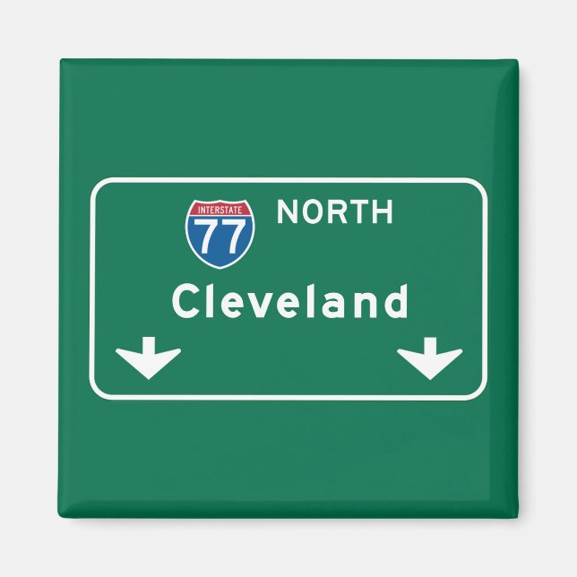 Aimant SIGNE ROUTIÈRE DE Cleveland, OH (Devant)