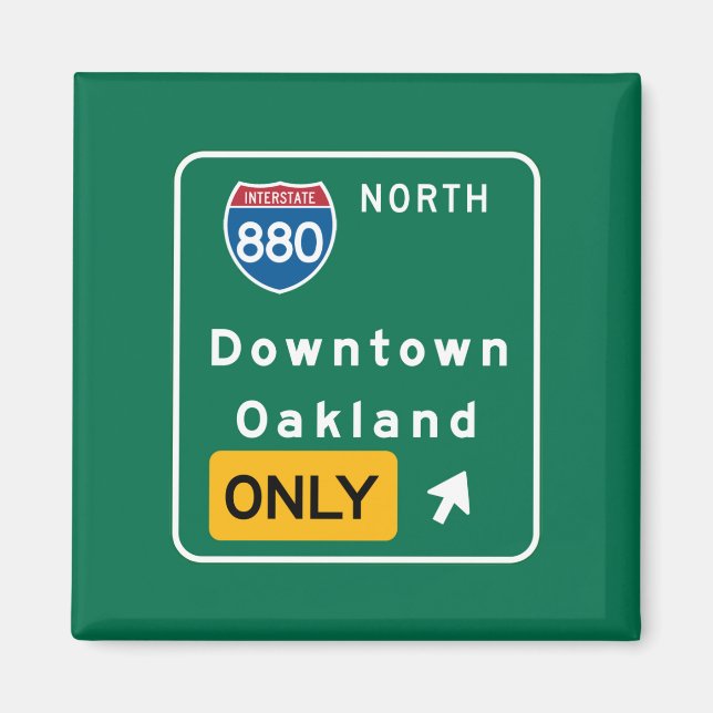 Aimant SIGNE ROUTIÈRE D'Oakland, CA (Devant)
