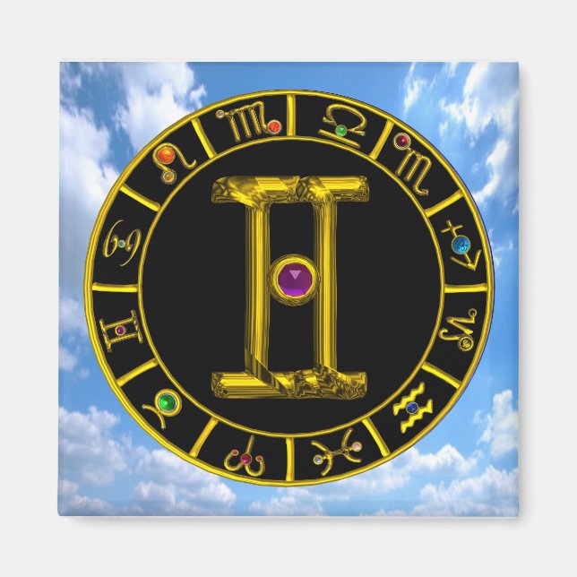 AIMANT SIGNES D'ANNIVERSAIRE DE GEMINI / ZODIAC (Devant)