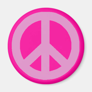 Aimant Signes de paix roses