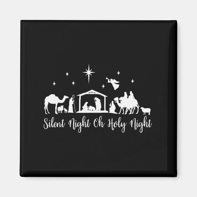 Aimant Silent Night Holy Night Nativity Scene Religious C (Devant)