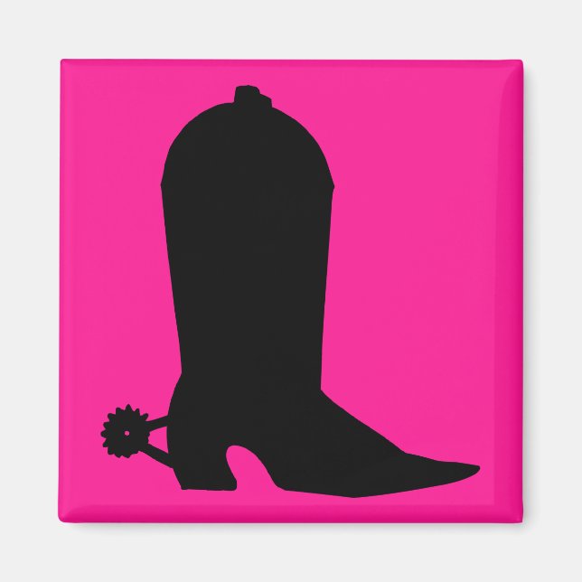 Aimant Silhouette d'amorçage de cowboy (Devant)