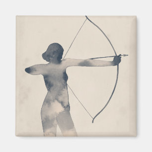 Aimant Silhouette d'aquarelle d'archère
