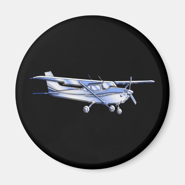 Aimant Silhouette de Cessna classique de l'aéronef volant (Devant)