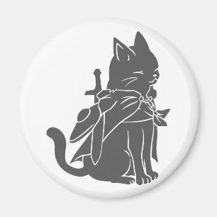Aimant Silhouette de chat guerrier - Choisir la couleur a
