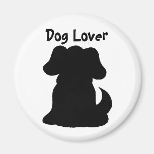 Aimant Silhouette de chien noir