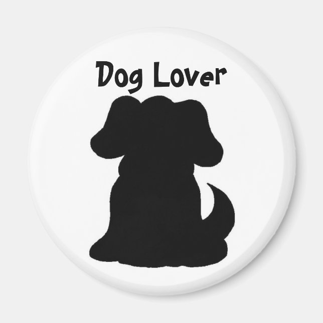 Aimant Silhouette de chien noir (Devant)