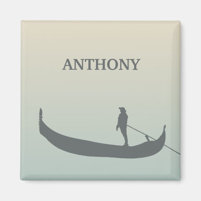 Aimant Silhouette de la gondole de Venise au coucher du s (Devant)