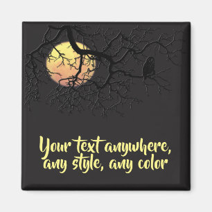 Aimant Silhouette de lune et de hibou