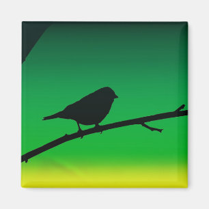 Aimant Silhouette Du Bruant Sur Le Limonène