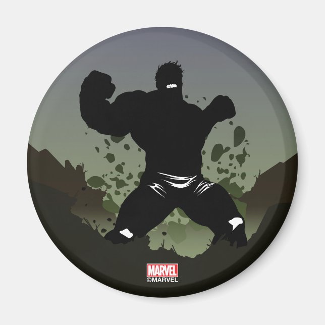 Aimant Silhouette héroïque de Hulk (Devant)