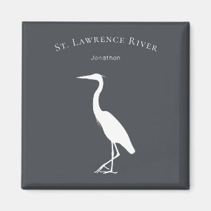 Aimant silhouette Heron Egret debout personnalisé