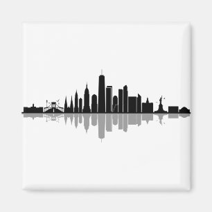 Aimant Silhouette Skyline de la ville de New York Manhatt