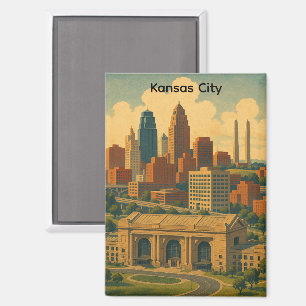 Aimant Silhouette vintage de Kansas City