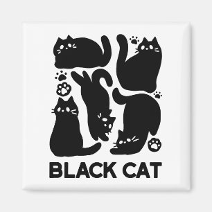 Aimant Silhouettes de chat noir - Design Feline mignon