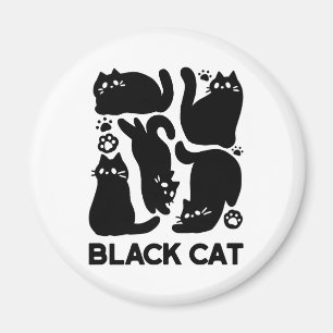 Aimant Silhouettes de chat noir - Design Feline mignon