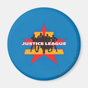 Aimant Silhouettes de la Ligue de Justice et Arrière - pl