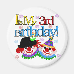 Aimant Silly Clowns 3e Anniversaire Tshirts et cadeaux