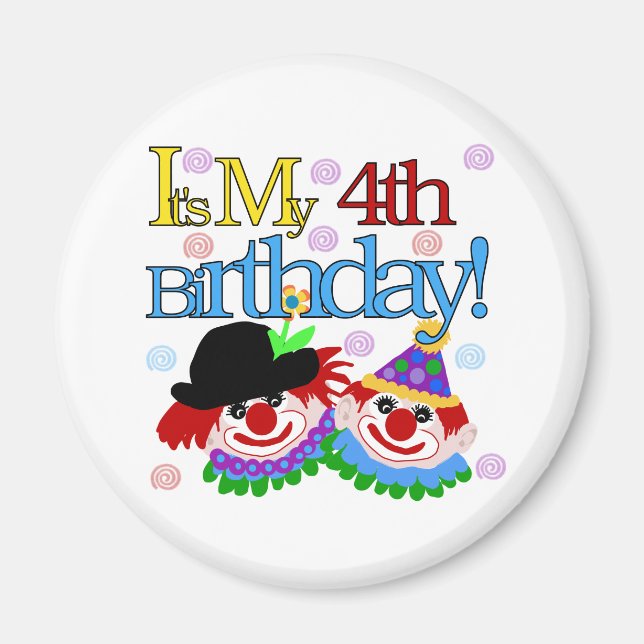 Aimant Silly Clowns 4e anniversaire (Devant)