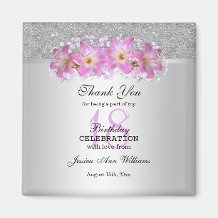 Aimant Silver Classy & Belladonna Lilies 18e anniversaire