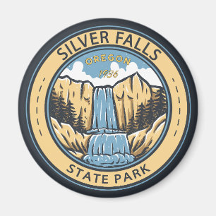Aimant Silver Falls State Park Oregon Badge Vintage
