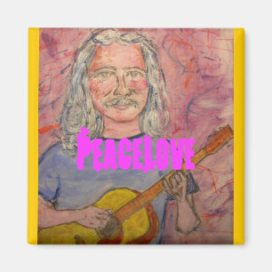 Aimant silver haired folk rocker PeaceLove