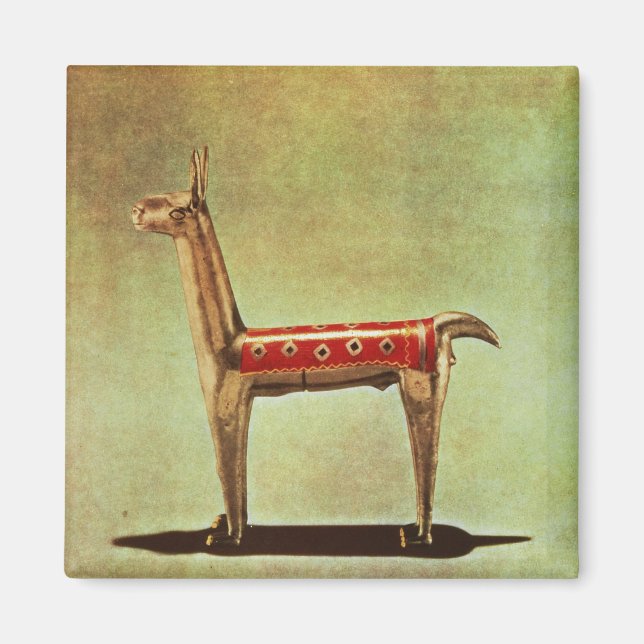 Aimant Silver Llama Figurine, du Pérou, après 1438 (Devant)