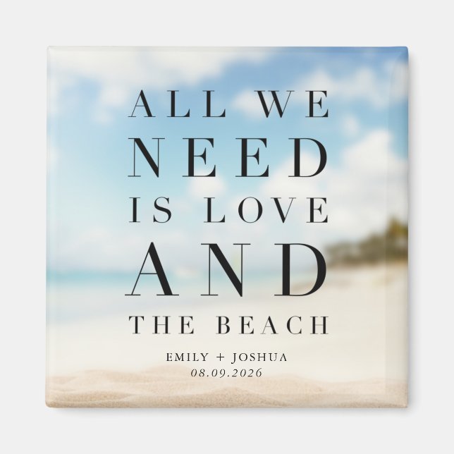 Aimant Simple Beach Wedding Favor (Devant)