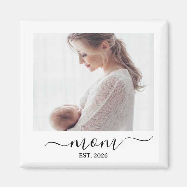 Aimant Simple Black Script Minimal Mom Established (Devant)